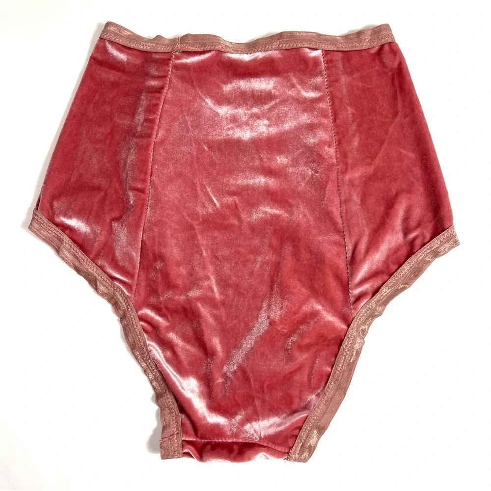 Unique K.S. Garner Velvet Bloomers Pink Velvet Red Trim - Picture 4 of 15